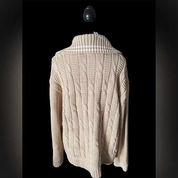Talbots Tan Cable Knit Cardigan - Picture 2 of 3